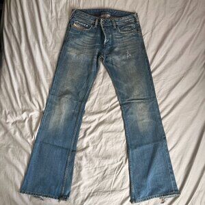 Diesel Zathan Bootcut Jeans Made in Italy Distressed Vintage Wash Size 32